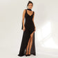 Deep V Backless High Split Long Dresses for Women Clothing 2023 Sexy Black Outfit Evening Party Dress Elegant