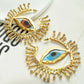 Vintage Metal Alloy With Rhinestone Big Eyes Dangle Earrings For Women Fashion Jewelry Exaggerated Lady Ears' Accessory