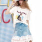 2025 Summer New Arrivals Lace And Lace Patchwork A-Line Denim Skirt For Women