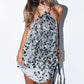 Women's Halter Mini Dress Summer Sparkly Sequins Sleeveless Backless Hip Package Dress for Party Club Night Wear