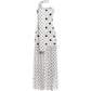 Polka Dot Print Dress+Silk Scarf Women Sexy Fashion Mesh Patchwork Hem Sleeveless Elegant Trend Party Club Bodycon
