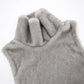Woman Vests Luxury Faux Fur Warm Fluffy Turtleneck Buckle-down Sleeveless Top Coat Jacket Winter Clothes