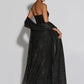 Sparkle Strapless Draped Sexy Maxi Dress Women Elegant Off-shoulder Sleeveless Backless Ruched Club Party Long Dress