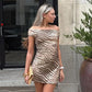Animal Print Off Shoulder Mini Dress for Woman Clothing Fashion Sexy Summer Dresses 2026