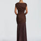 Sleeveless Ruched Sexy Maxi Dress Women Gown Elegant Patchwork Mesh O Neck High Waist Skinny Club Party Long Dresses