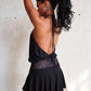 Halter Backless Sexy Mini Dress Women Robe Fashion Summer New Lace Patchwork Sleeveless Pleated Ruffled Club Dress