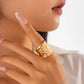 27 Styles Unique Exaggerated Big Flower Starfish Moon Rings Women Punk Geometric Adjustable Finger Ring Grunge Jewelry