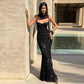 Flower-applique Lace-up Backless Maxi Dress Sexy Black Party Dresses Woman 2025 Elegant Evening Gown