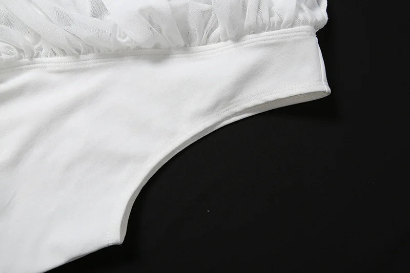 White Two Piece Set Woman Party Dress Suits Ruffle Crop Top Maxi Skirt Elegant Sexy Vacation Outfits Summer