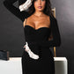 Elegant Long Sleeve Sexy Maxi Dress For Women Gown Fashion Patchwork Square Collar Bodycon Evening Fishtail Dress