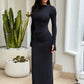 Ruched Elegant Dress Woman Autumn Trend O-Neck Full Sleeve Shape Waist Skinny Stretch Daily Casual Style Long Bodycon