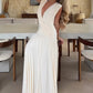 Elegant Deep V Neck Sexy Maxi Dress Women Fashion Sleeveless Draped Ruched Waist Bodycon Club Party Long Dresses Female