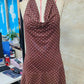 Women's Summer Tank Dress Sleeveless Open Back Halter Neck Polka Dot Print Above Knee Dress Vacation Party Club Sundress