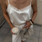 Lace Trim Satin Cami Tank Tops for Women Spaghetti Strap Sexy V Neck Silk Camisole Going Out Party Club Shirts