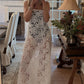 Spaghetti Strap Floral Lace Maxi Dress Women Sheer See Through Long Sundress Beach Cover Up Summer Vacation Party