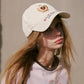 Vintage Crest Crown Embroidery Baseball Cap, Washed Cotton Curved Brim Adjustable Dad Hat for Daily Outdoor