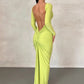Pleated Open Back Long Sleeve Maxi Dress for Birthday Women Black White Elegant Evening Gown Party Dresses