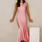 Elegant Satin Backless Sexy Maxi Dress Women Fashion Sleeveless Backless Pleated Bodycon Club Party Long Dresses