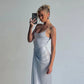 Silver Twisted Sleeveless Backless Maxi Dresses Women Elegant Sexy Evening Party Dress