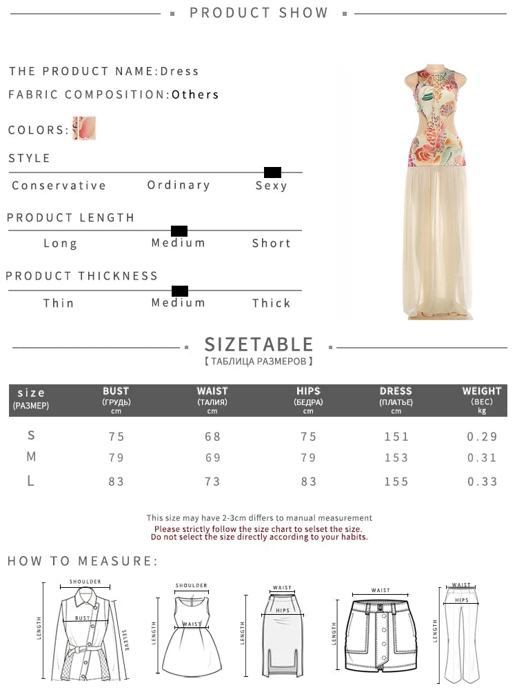 Sexy Shirring Backless Dress Women  Fashion Colorful Floral Print Hollow Patchwork Sleeveless Elegant Party Bodycon