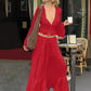 2 Piece Set Lace Chiffon Cardigan Top Long Skirt Spring Traveling Cruise Outfits for Woman Matching Sets