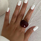 Vintage Irregular Smooth Resin Plastic Rings for Women New Trend Boho Geometric Finger Rings Aesthetic Party Jewelry