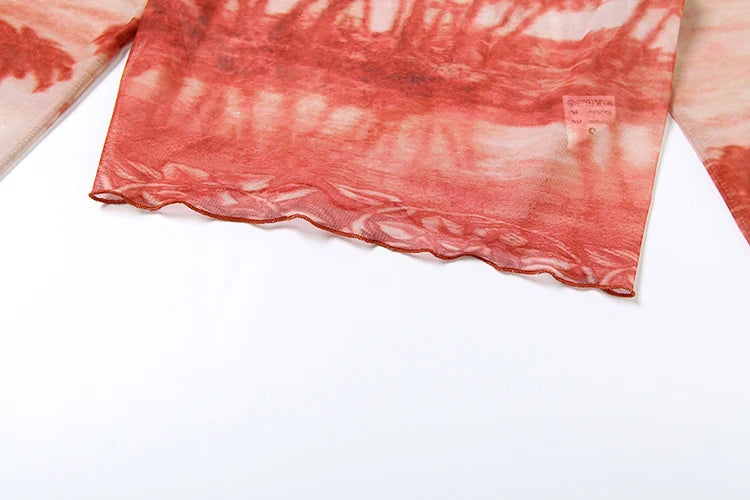 See Through Women 2 Piece Set Sexy Print Coquette Crop Tops+Leggings Stretch Tight Clubwear Matching Summer Outfits