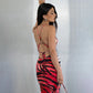 Gradient Animal Print Backless Halter Maxi Dresses for Women Beach Vacation Outfits Sexy Summer Dress 2025
