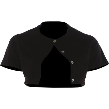 Summer T-Shirt Women Hottie Single-Breasted Fashion Classic Short Sleeve O-Neck Sexy Midnight Street Party Club Crop Tops