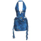 Fashion Print Deep V Neck Backless Mini Dress Sexy Clothes for Woman Hollow Out Backless Dresses