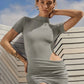Hollow Out Short Sleeve Ruched Sexy Mini Dress For Women Fashion Half High Collar Skinny Club Party Dresses Female