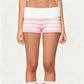 Women Y2k Knit Mini Shorts Striped Foldover Low Waist Elastic Slim Fit Vintage Going Out Micro Bottom Streetwear
