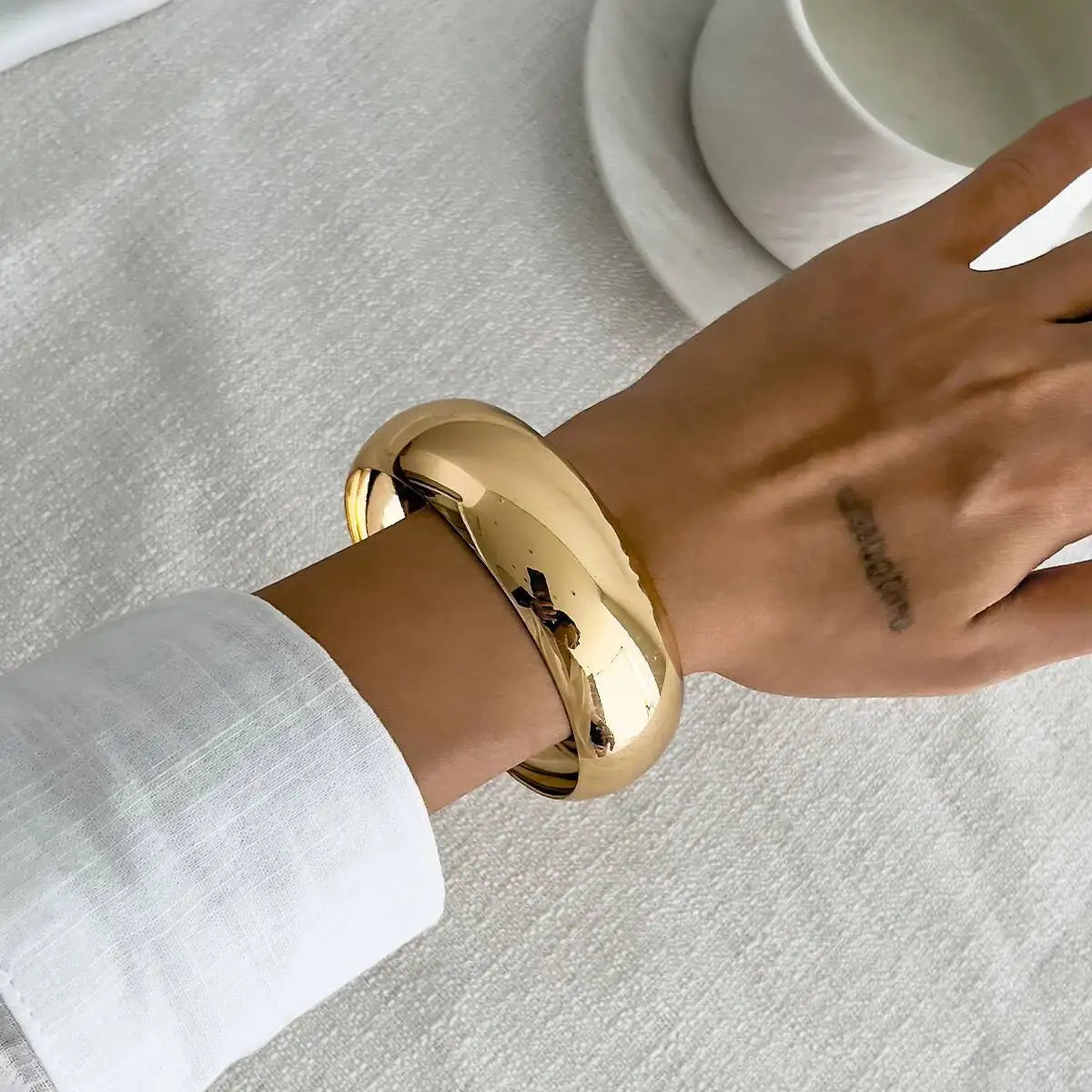 3 Styles Hip Hop Chunky Stacking Resin Bangles for Women Trendy Punk Irregular Geometric Charm Wide Bracelets Jewelry