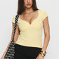 Women Basic T-shirt Crop Top Solid Color V Neck Short Sleeve Slim Fit Summer Tops Tee Streetwear for Casual Daily Wear