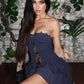 Lace Off-shoulder Ruffle Sexy Mini Dress Women Summer Fashion Striped Hollow Out Strapless High Waist Club Party Dress