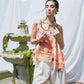Y2K Graphic Print Chiffon Cami Top with Knit Liner, Tie Strap Sheer Layered Blouse, Irregular Hem Flowy Summer Top