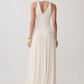 Women Sleeveless High Neck Sexy Maxi Dress Pleated Long Dress Elegant Drop Waist Club Party Evening Long Dresses