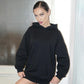 See Through Mesh Splicing Oversized Hoodies for Woman Winter Clothes Long Sleeve Tops Streetwear Pullovers