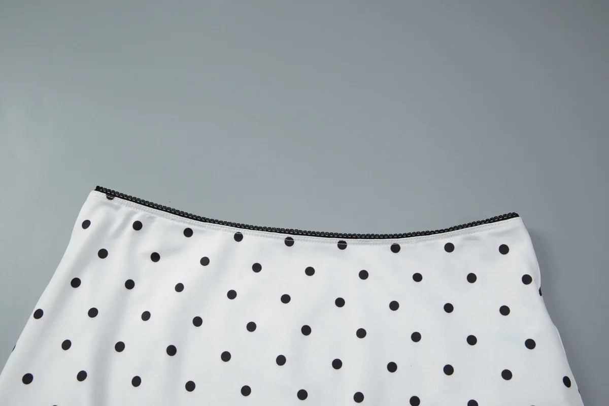 Polka Dot White 2 Piece Set Cami Top and Midi Skirt Matching Sets Cruise Outfits for Woman Summer 2026