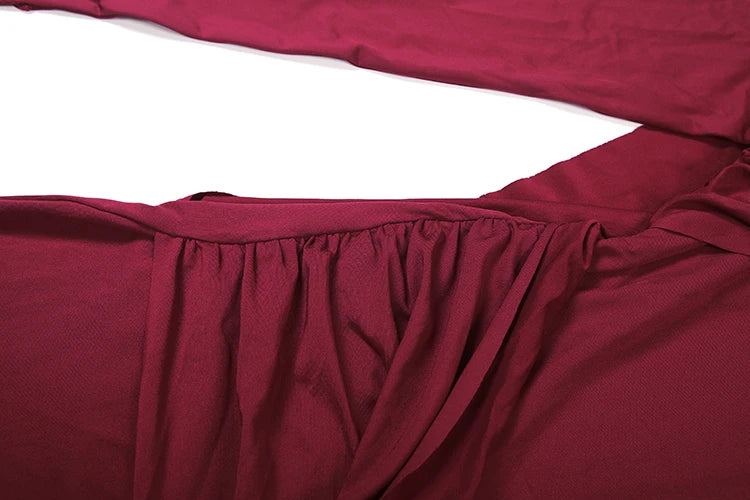 Ruched Kink Design Long Dress Women Autumn New Trend o-Neck Backless Full Sleeve Prom Party Elegant Skinny Vestidos