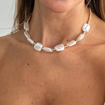 Bohemia Imitation Peal Chokers Necklace for Women Wedding Bridal Simple Adjustable Beads Chain Y2K Jewelry Accessories