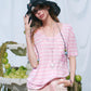 Women's Minimal Striped T‑Shirt with Embroidered Cat Pocket Detail, Short Sleeve Regular Tee for Summer, Soft Daily Wear