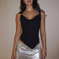 Sleeveless Asymmetrical Tops for Women Clothing Summer 2026 Fashion Sexy Black Tank Top
