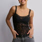 Aesthetic Slim Fit Camis Retro Floral Lace Sheer Crop Tops Cottage Grunge Sleeveless Shirt Vest Y2k Vintage Tank Tops