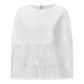 Women Fringe Cape Shawl Round Neck Short Poncho Tassel Hem Capelet Back Zipper Evening Party Cover Up Dressy Outerwear