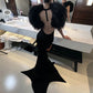 Fashion Furry Patchwork 2 Piece Set Women Sexy Metal Ring Sleeveless Dress+Tassel Shawl Noble Elegant Party Gown Suit