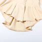 Elegant Office 2Piece Set Women Classic Long Sleeve Single Button Ruffled Jacket+Peach Hip Mid Skirt Matching Outfits