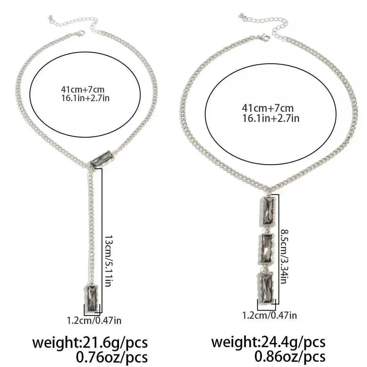 2 Styles Vintage Exquisite Black Square Acrylic Pendant Choker Necklace Women Sweater Chain Aesthetic Mujer Jewelry