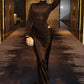 Autumn Long Sleeve Sexy Maxi Dress Women Fashion Hollow Out Turtleneck Ruched Bodycon Club Party Long Dresses Female