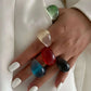 Y2K Kpop Colorful Resin Plastic Finger Rings for Women Trend New Fashion Boho Irregular Rings Aesthetic Jewelry Gift